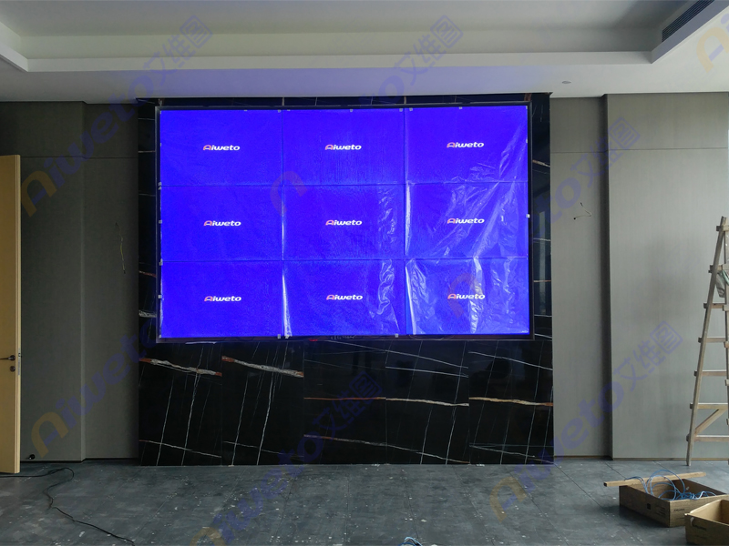 Aiweto系列9臺55寸高清液晶拼接屏進(jìn)駐:溫州青山控股集團(tuán)會議室